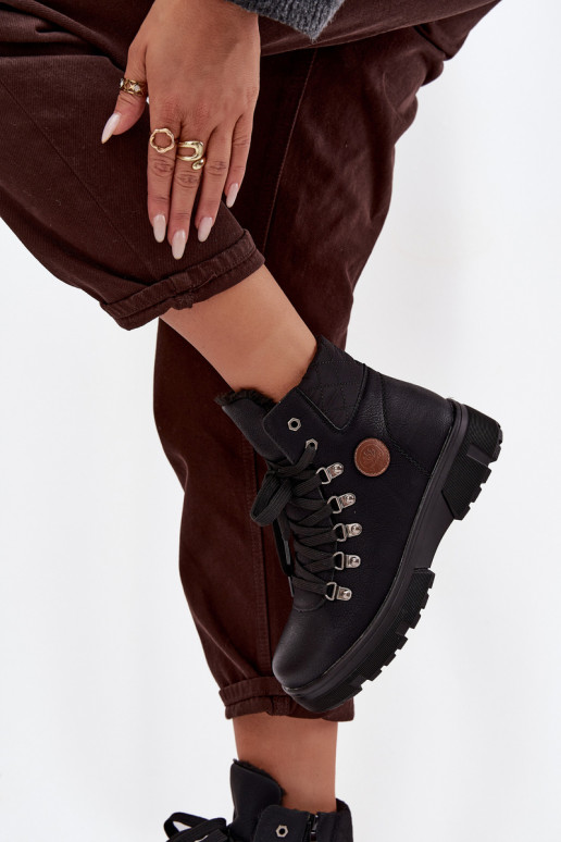 pašiltinti batai  su platforma Juodos spalvos Zaraine