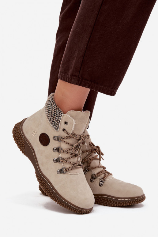 pašiltinti Aulinukai batai  dramblio kaulo spalvos Zenaya