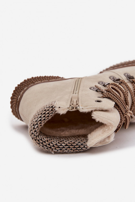 pašiltinti Aulinukai batai  dramblio kaulo spalvos Zenaya