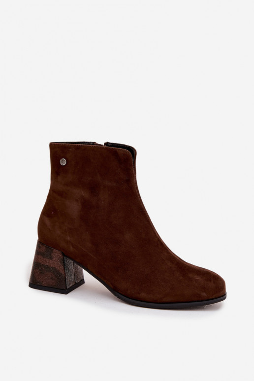   iš zomšos Moteriški aulinukai  K7202-02 Czekoladowe