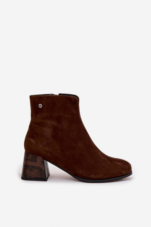   iš zomšos Moteriški aulinukai  K7202-02 Czekoladowe