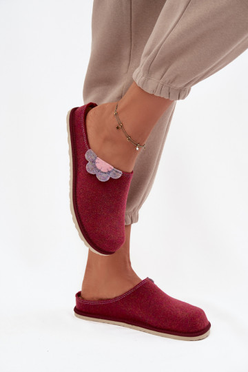 Šlepetės  su gėlėmis Inblu CS000043 bordo spalvos 2