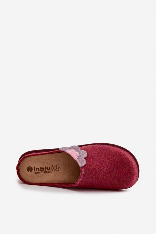Šlepetės  su gėlėmis Inblu CS000043 bordo spalvos