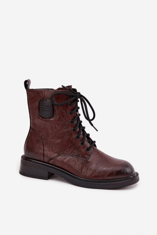 Aulinukai auliniai batai   Detalem  K7180-01 rudos spalvos