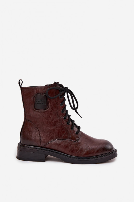 Aulinukai auliniai batai   Detalem  K7180-01 rudos spalvos