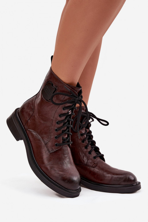 Aulinukai auliniai batai   Detalem  K7180-01 rudos spalvos