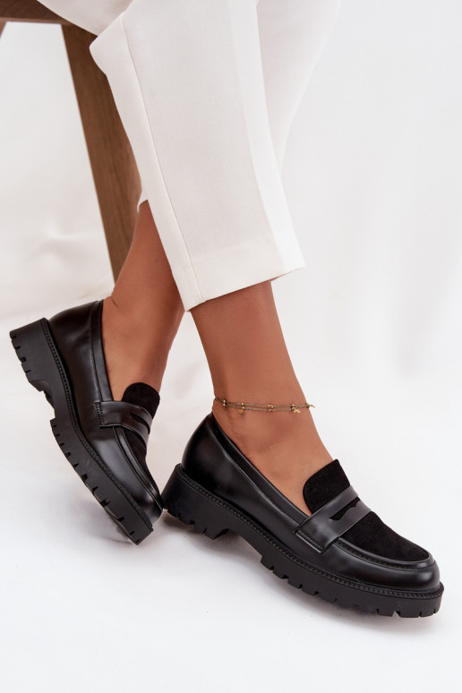 moteriški mokasinai iš eko odos Juodos spalvos Cailen