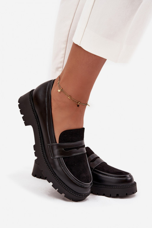 moteriški mokasinai iš eko odos Juodos spalvos Cailen