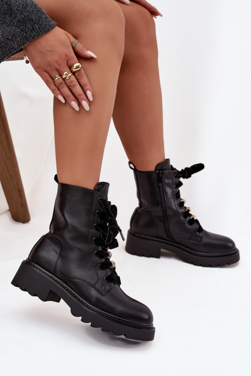 pašiltinti Moteriški aulinukai  m Juodos spalvos Elindra