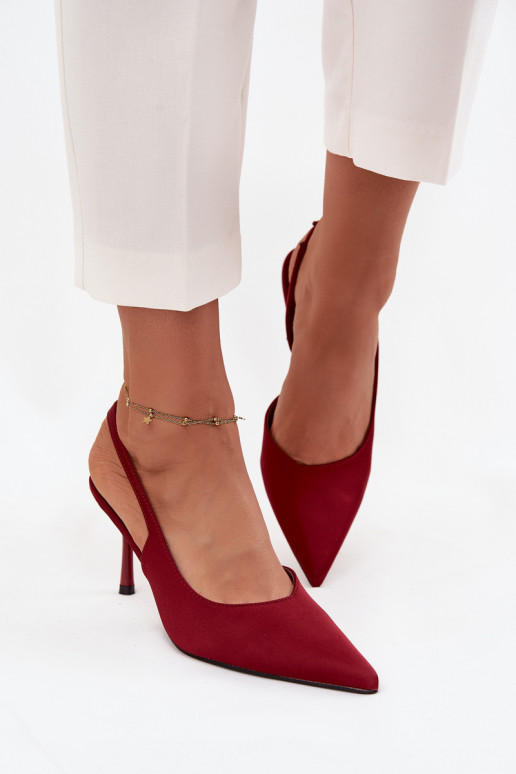 aukštakulniai bateliai Z Odkrytymi Piętami bordo spalvos Lenira