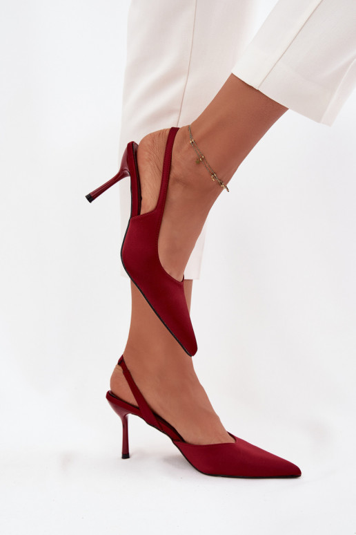 aukštakulniai bateliai Z Odkrytymi Piętami bordo spalvos Lenira