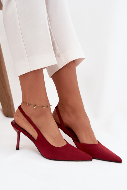 aukštakulniai bateliai Z Odkrytymi Piętami bordo spalvos Lenira