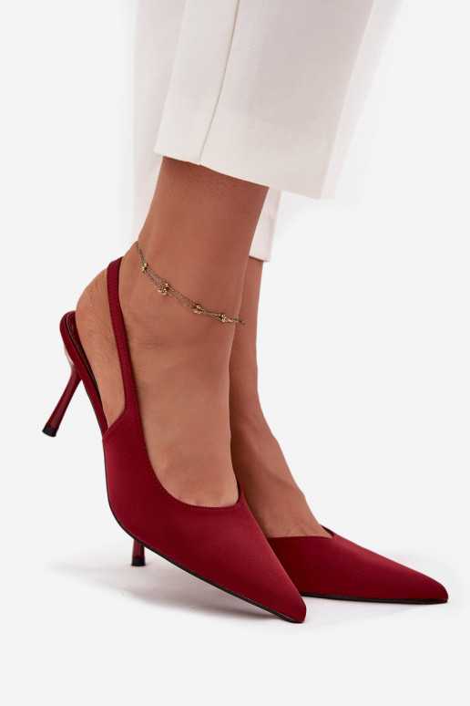 aukštakulniai bateliai Z Odkrytymi Piętami bordo spalvos Lenira