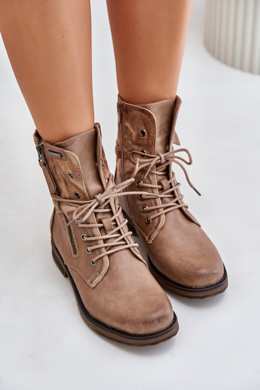 Madingi masyvūs aulinukai smėlio spalvos Perfecto