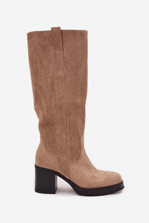 Šilti ilgaauliai batai Ant didžiulio ašigalio smėlio spalvos Sanelle