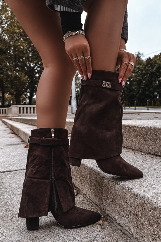 pašiltinti Moteriški aulinukai su dekoruotais kulnais CzekoladoĮe Luvielle pašiltinti Moteriški aulinukai su dekoruotais kulnais CzekoladoĮe Luvielle