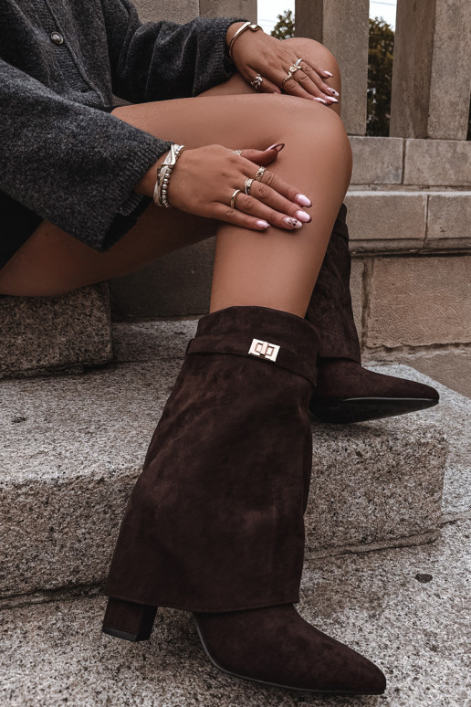 pašiltinti Moteriški aulinukai su dekoruotais kulnais CzekoladoĮe Luvielle pašiltinti Moteriški aulinukai su dekoruotais kulnais CzekoladoĮe Luvielle