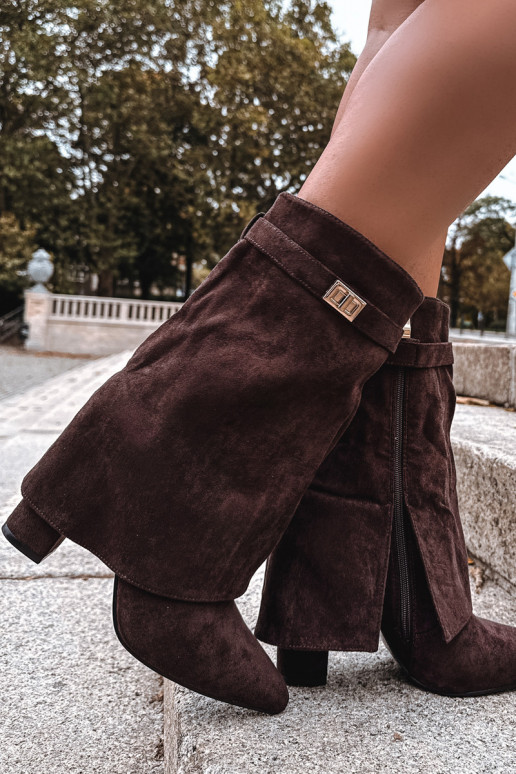 pašiltinti Moteriški aulinukai su dekoruotais kulnais CzekoladoĮe Luvielle pašiltinti Moteriški aulinukai su dekoruotais kulnais CzekoladoĮe Luvielle