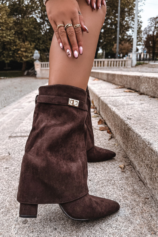 pašiltinti Moteriški aulinukai su dekoruotais kulnais CzekoladoĮe Luvielle pašiltinti Moteriški aulinukai su dekoruotais kulnais CzekoladoĮe Luvielle