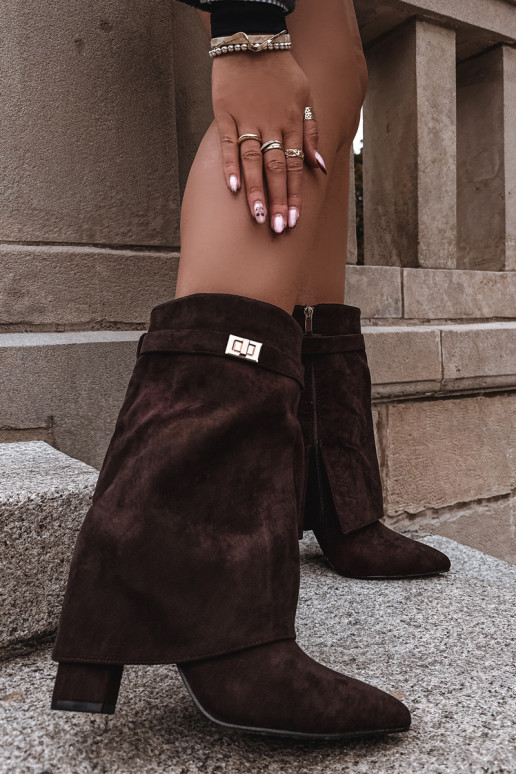 pašiltinti Moteriški aulinukai su dekoruotais kulnais CzekoladoĮe Luvielle pašiltinti Moteriški aulinukai su dekoruotais kulnais CzekoladoĮe Luvielle