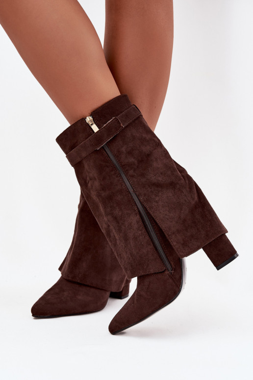 pašiltinti Moteriški aulinukai su dekoruotais kulnais CzekoladoĮe Luvielle pašiltinti Moteriški aulinukai su dekoruotais kulnais CzekoladoĮe Luvielle