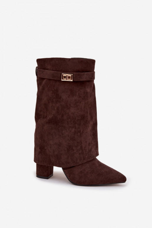 pašiltinti Moteriški aulinukai su dekoruotais kulnais CzekoladoĮe Luvielle pašiltinti Moteriški aulinukai su dekoruotais kulnais CzekoladoĮe Luvielle