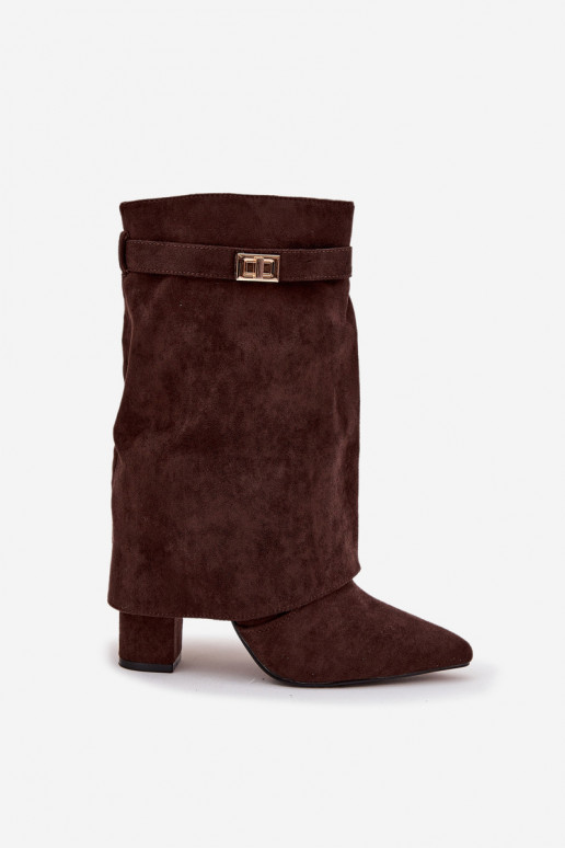 pašiltinti Moteriški aulinukai su dekoruotais kulnais CzekoladoĮe Luvielle pašiltinti Moteriški aulinukai su dekoruotais kulnais CzekoladoĮe Luvielle