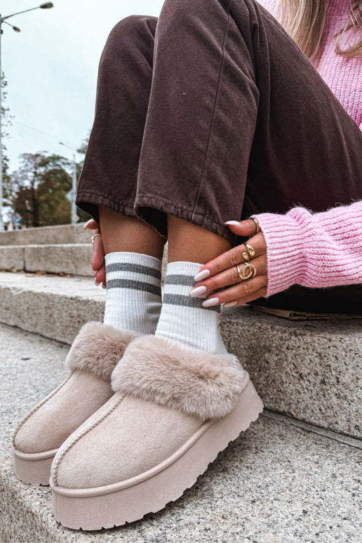 sniego batai Moteriškas su platforma su kailiuku I Haftem smėlio spalvos Querina