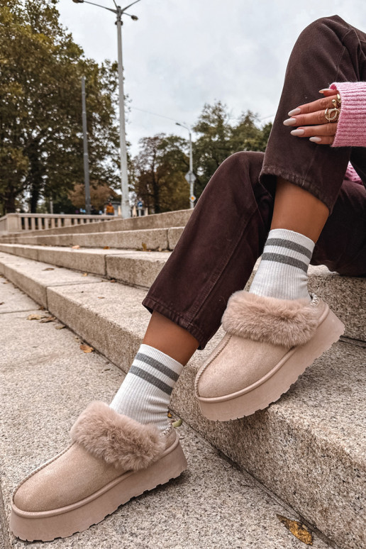 sniego batai Moteriškas su platforma su kailiuku I Haftem smėlio spalvos Querina