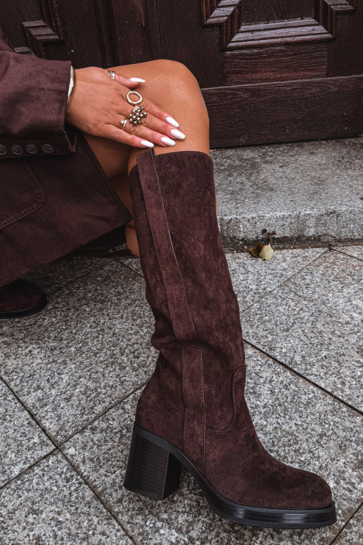 Šilti ilgaauliai batai Ant didžiulio ašigalio CzekoladoĮe Sanelle