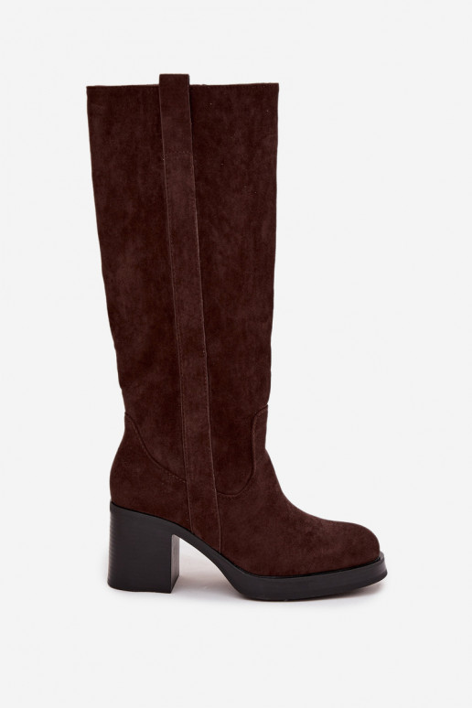 Šilti ilgaauliai batai Ant didžiulio ašigalio CzekoladoĮe Sanelle