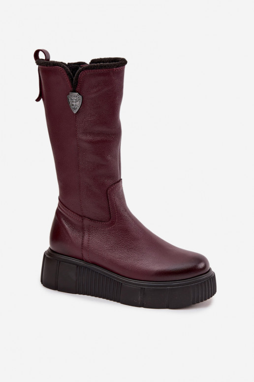 ilgaauliai batai  Zazoo 70121 bordo spalvos    ilgaauliai batai  Zazoo 70121 bordo spalvos