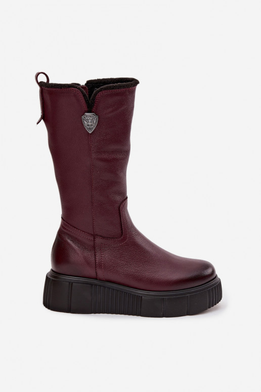 ilgaauliai batai  Zazoo 70121 bordo spalvos    ilgaauliai batai  Zazoo 70121 bordo spalvos