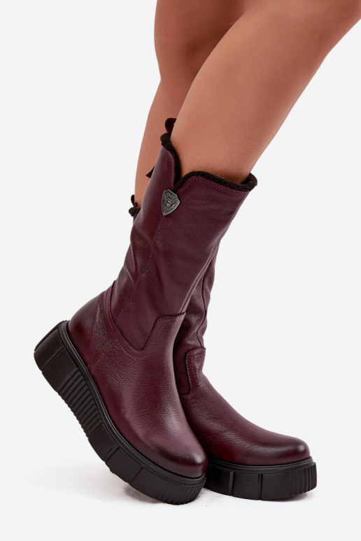 ilgaauliai batai  Zazoo 70121 bordo spalvos    ilgaauliai batai  Zazoo 70121 bordo spalvos