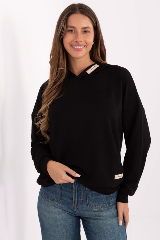 Mėlynas džemperis su užtrauktuku, juodas