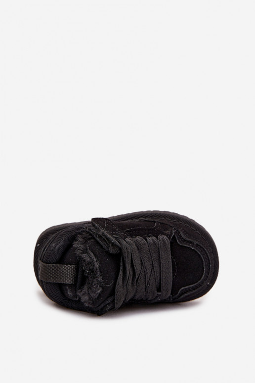 Vaikiški  modelio batai pašiltinti su kailiuku viduje Juodos spalvos Mireen Vaikiški  modelio batai pašiltinti su kailiuku viduje Juodos spalvos Mireen