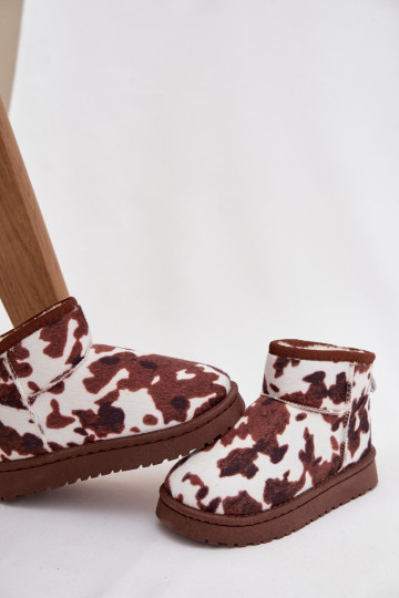 sniego batai Vaikiški  pašiltinti su kailiuku vidujeŁaty Baltos-rudos spalvos Mireya 2