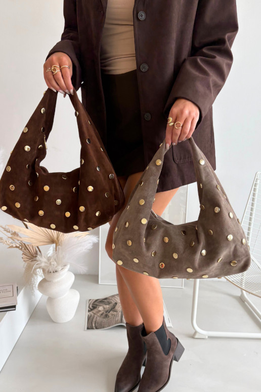 Skórzana Zamszowa Rankinė  Czekoladowa Narisse Skórzana Zamszowa Rankinė  Czekoladowa Narisse