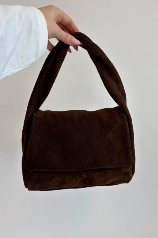 Skórzana Zamszowa Rankinė Czekoladowa Monelle