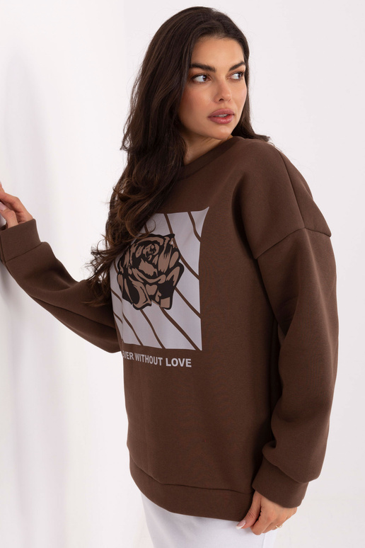 Ruda megztinė su gobtuvu