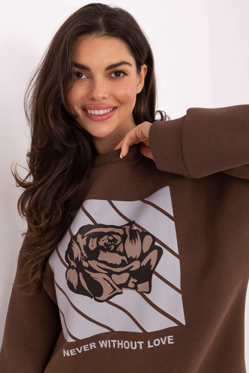 Ruda megztinė su gobtuvu 2