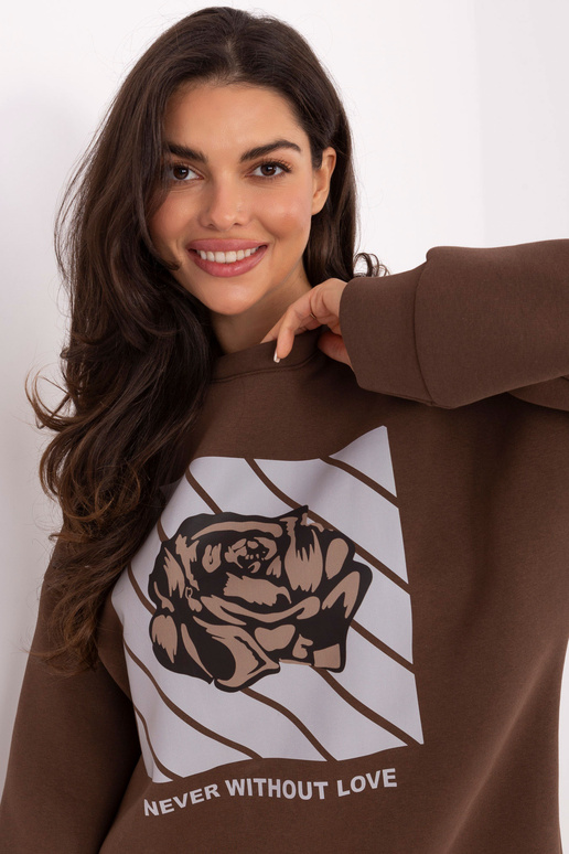 Ruda megztinė su gobtuvu