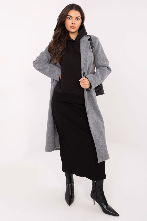 Mėlynas džemperis su užtrauktuku, juodas