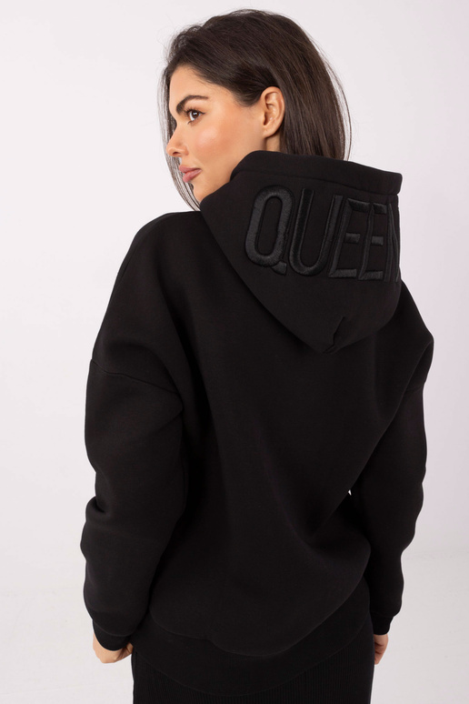 Mėlynas džemperis su užtrauktuku, juodas