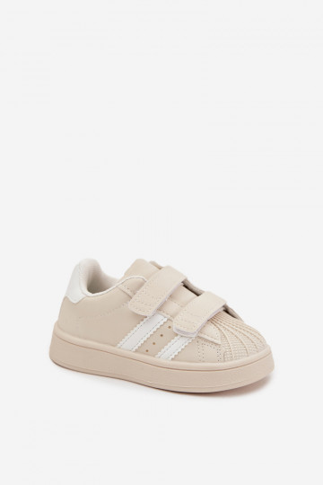 Vaikiški sportiniai bateliai  modelio batai iš eko odos smėlio spalvos Renel 2