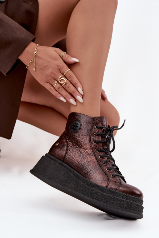 Aulinukai su platforma  06309-32 metalo spalvos Brąz Aulinukai su platforma  06309-32 metalo spalvos Brąz