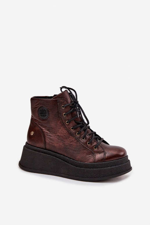 Aulinukai su platforma  06309-32 metalo spalvos Brąz Aulinukai su platforma  06309-32 metalo spalvos Brąz