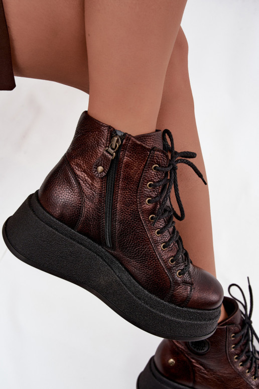 Aulinukai su platforma  06309-32 metalo spalvos Brąz Aulinukai su platforma  06309-32 metalo spalvos Brąz