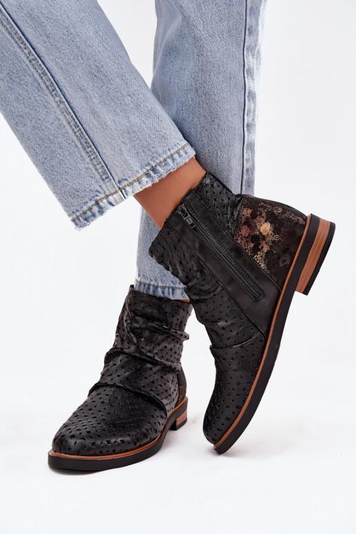 Aulinukai su ažūro elementais  05922-01 Juodos spalvos Aulinukai su ažūro elementais  05922-01 Juodos spalvos