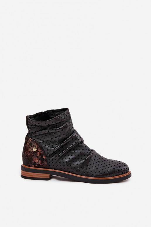 Aulinukai su ažūro elementais  05922-01 Juodos spalvos Aulinukai su ažūro elementais  05922-01 Juodos spalvos